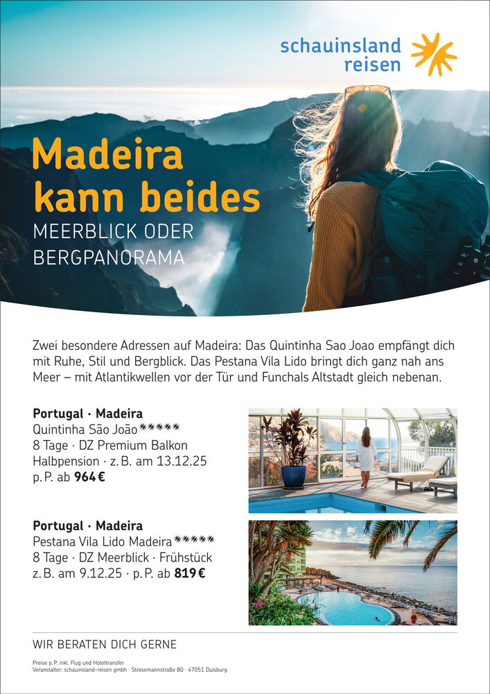 es werden verschiedene Angebote, die ständig wechseln, auf einem Flyer angeboten